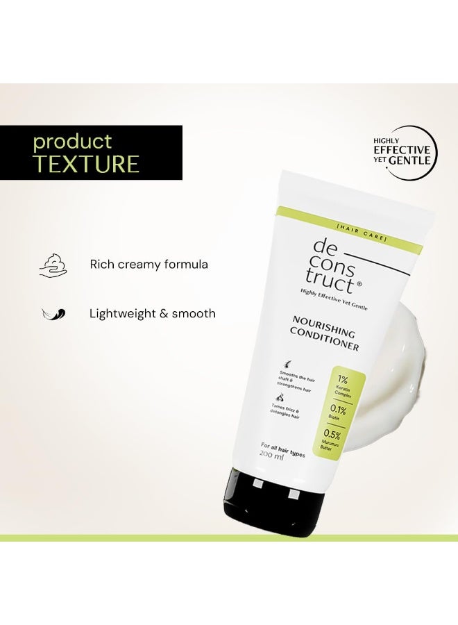 Deconstruct Nourishing Unscented Conditioner For All Hair Types Biotin For Frizzy Hair | Keratin & Biotin | For Smooth Hair | Reduces Frizziness | Restores Moisture | For Women & Men | 200Gm, 1 Count - Image 3